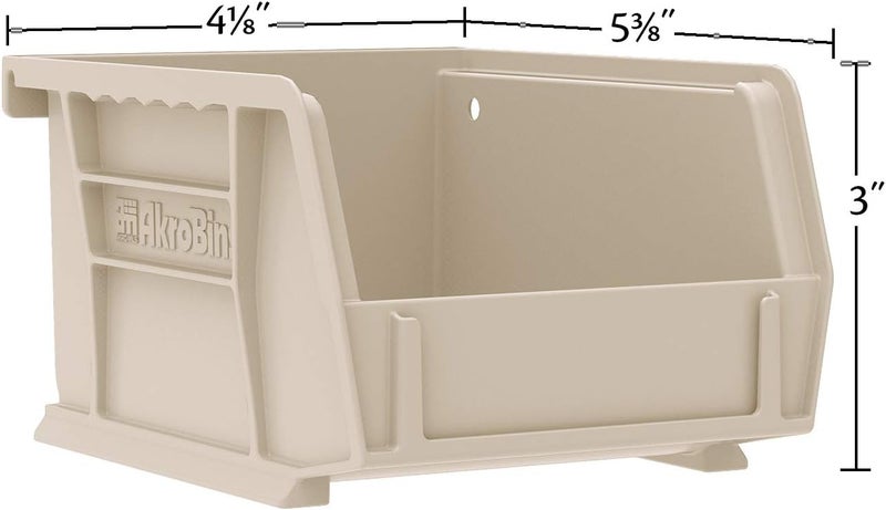 AkroMils 30210 AkroBins Plastic Storage Bins, Space-Saving Stackable Bins for Garage, Pantry, Craft Organization, 5-Inch x 4-Inch x 3-Inch, Green, 24-Pack - Image 2